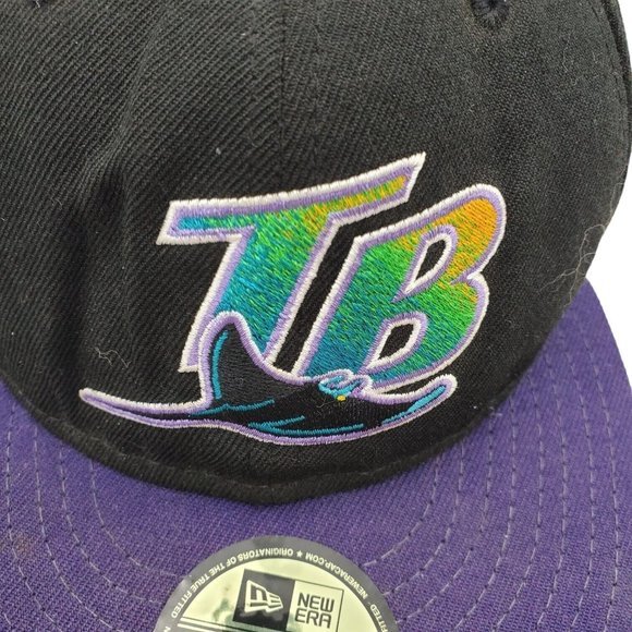 59fifty Tampa Bay Rays Flat Billed Hat Size 7 3/4 Cooperstown Collection New Era - Picture 2 of 9